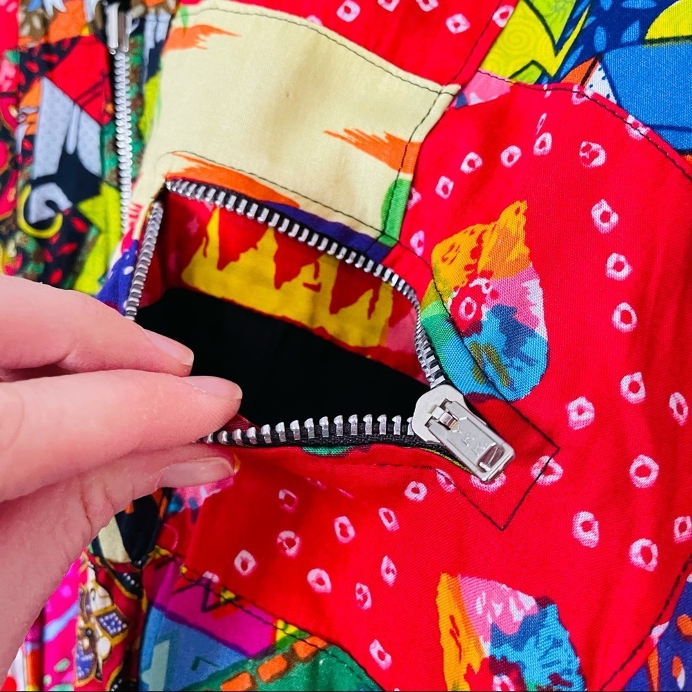 Vintage Kenar Vibrant Batik Patchwork Soft Zip Up… - image 8